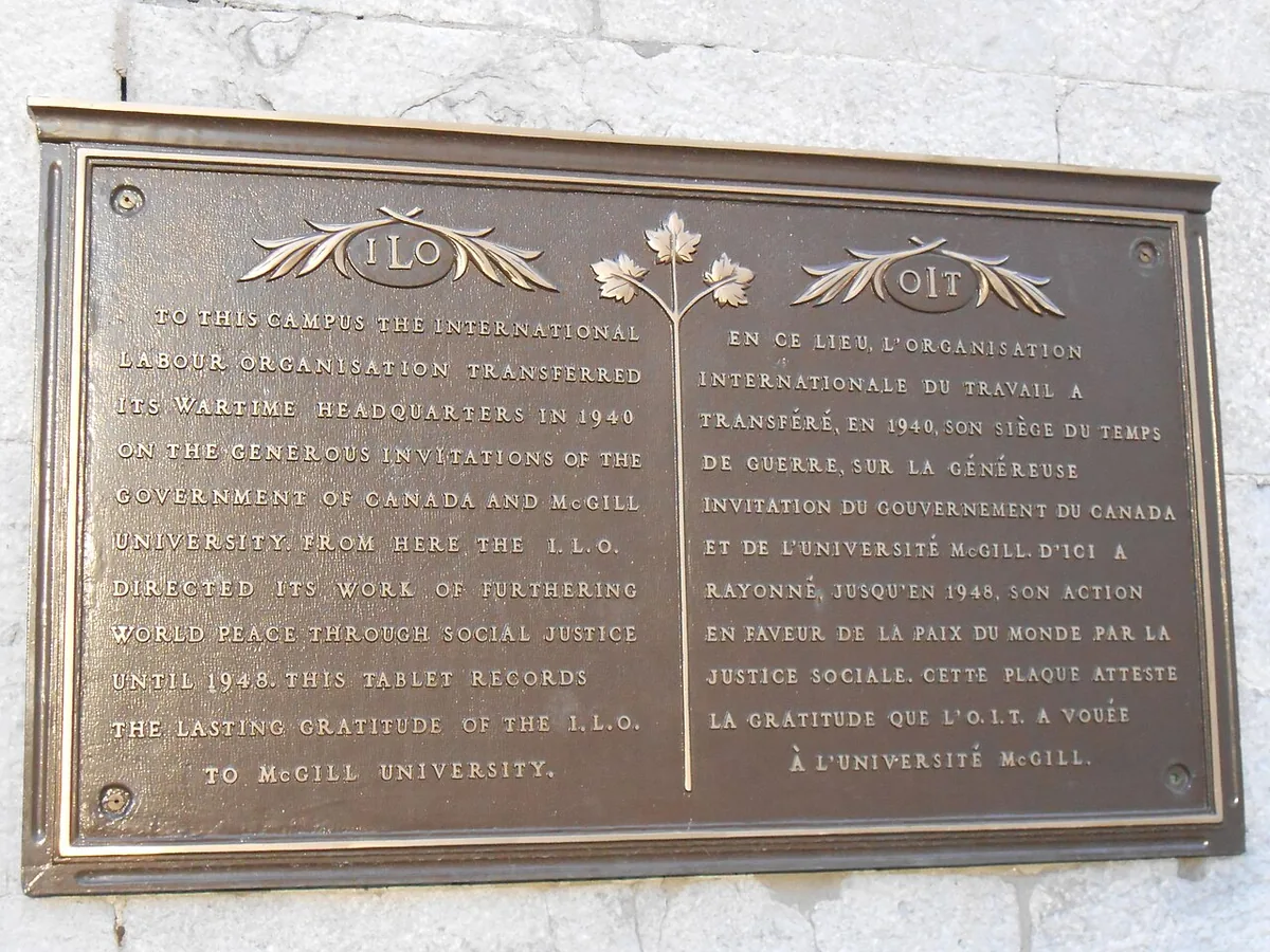 Campus de l'université McGill à Montréal, siège de guerre de l'OIT à partir de 1940