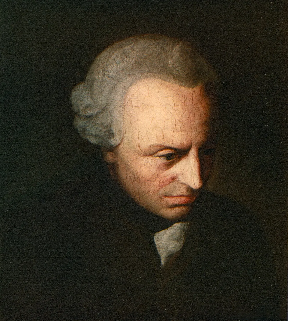 Portrait peint du philosophe Emmanuel Kant réalisé par un artiste anonyme vers 1790